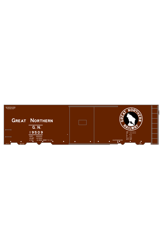 Great Northern 40 Ft Steel Boxcar White and Black Side Goat