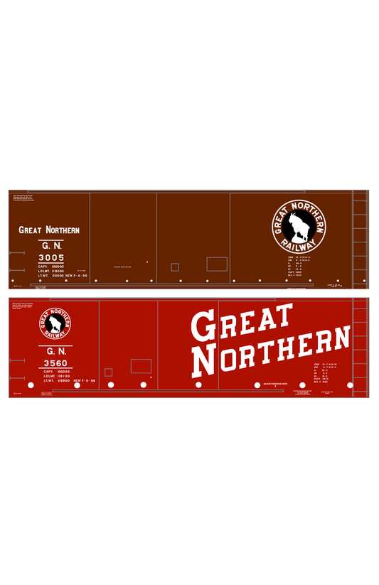 Great Northern 40 Ft Double Door Boxcar White and Black