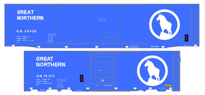 Great Northern 40 Or 50 Ft Boxcar White Late Scheme Blue Car