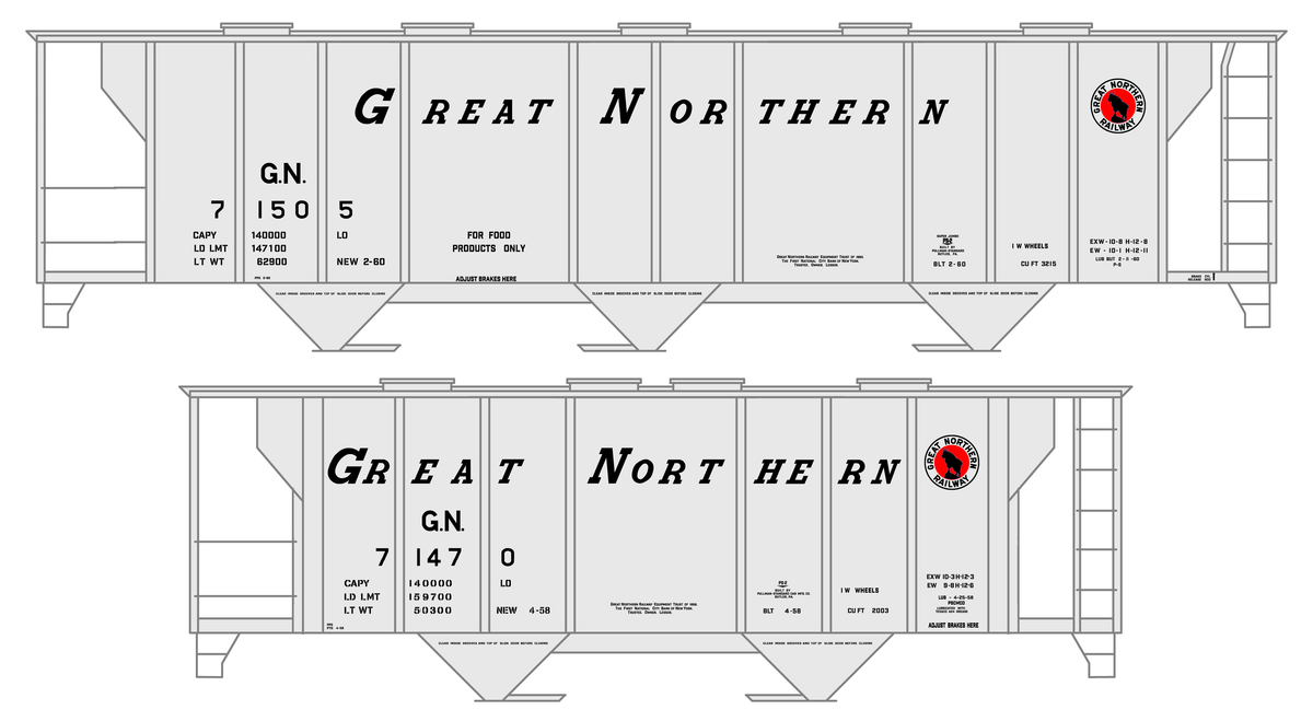 Great Northern Covered Hopper Black and Red