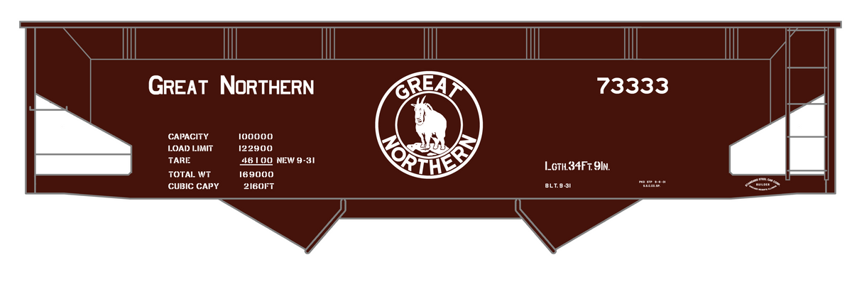 Great Northern Offset Twin Hopper White As Built Forward Goat