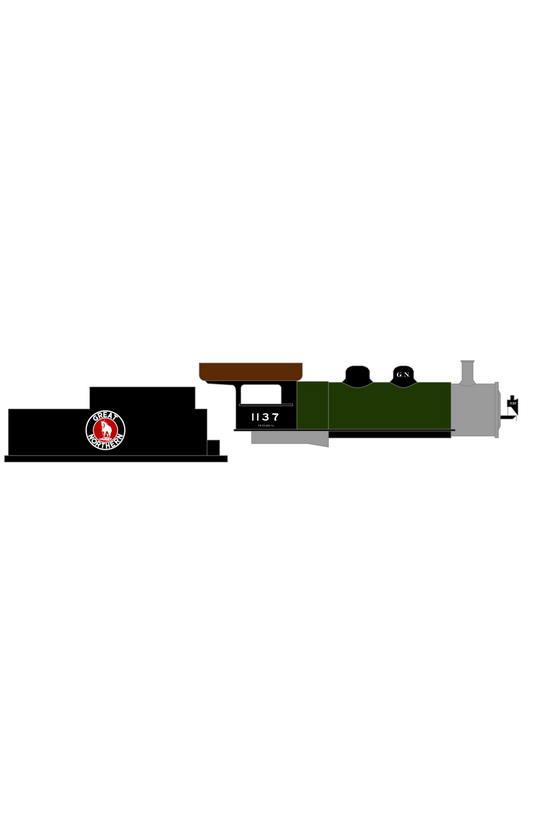 Great Northern Steam Locomotive White and Red Forward Goat