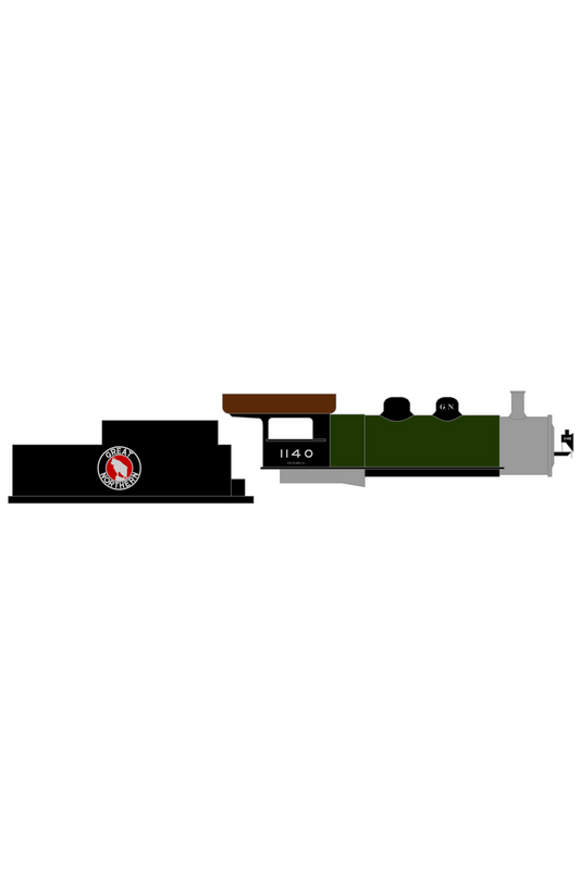 Great Northern Steam Locomotive Silver and Red Side Goat