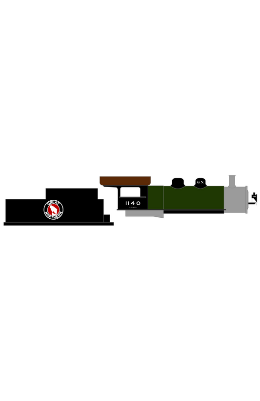 Great Northern Steam Locomotive White and Red Side Goat