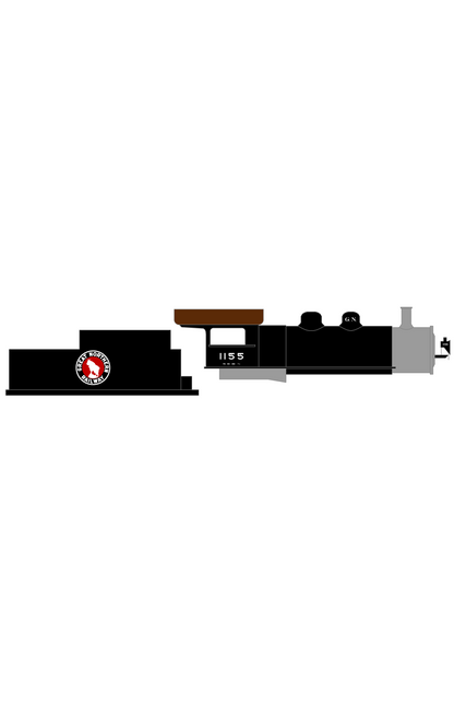 Great Northern Steam Locomotive White and Red Late Herald
