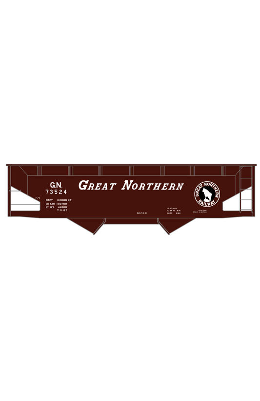 Great Northern Offset Twin Hopper White and Black Slant Lettering