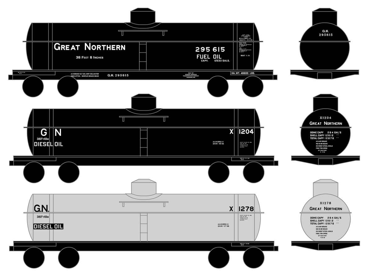 Great Northern Tank Car White and Black