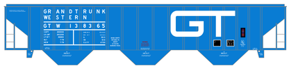 Grand Trunk Western 4750 Cu Ft PS-2CD Covered Hopper White Big Lettering - Decal