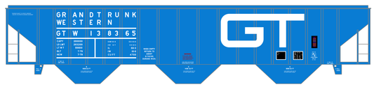 Grand Trunk Western 4750 Cu Ft PS-2CD Covered Hopper White Big Lettering - Decal