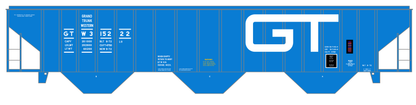 Grand Trunk Western 4750 Cu Ft PS-2CD Covered Hopper White Small Lettering - Decal