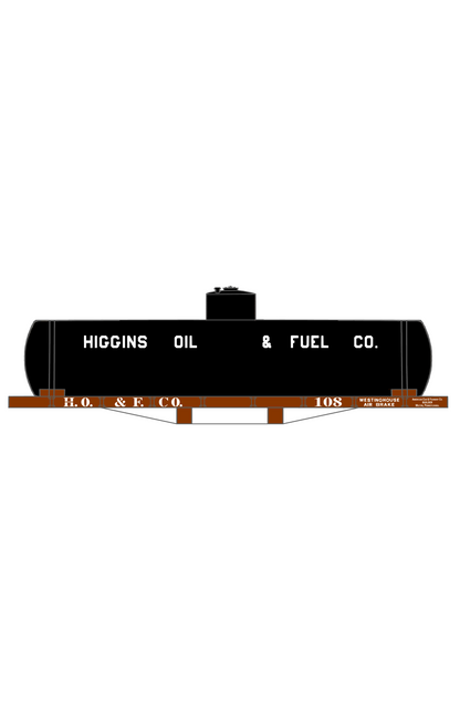 Higgins Fuel & Oil Co. Early Wood Frame Tank Car White
