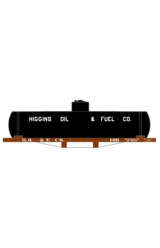 Higgins Fuel & Oil Co. Early Wood Frame Tank Car White
