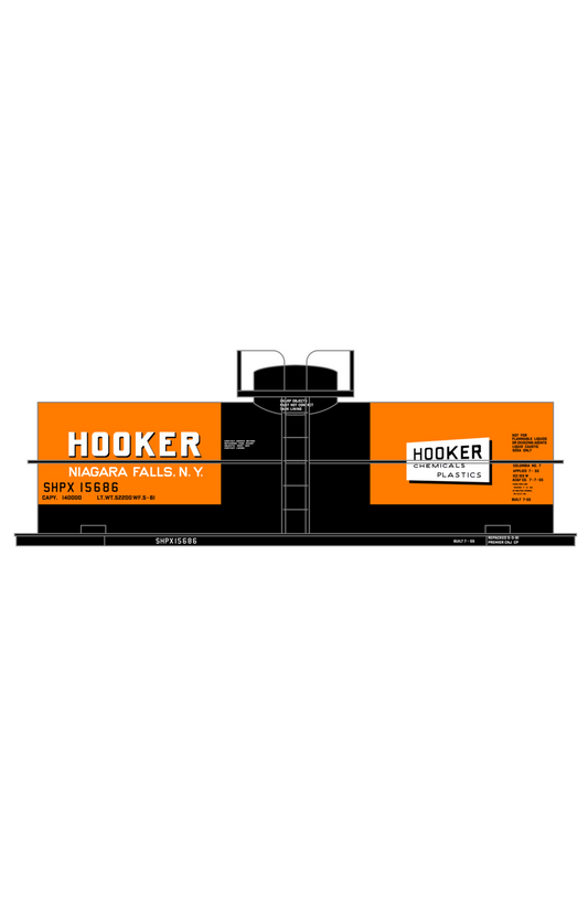 Hooker Chemical Tank Car White and Black Niagara Falls