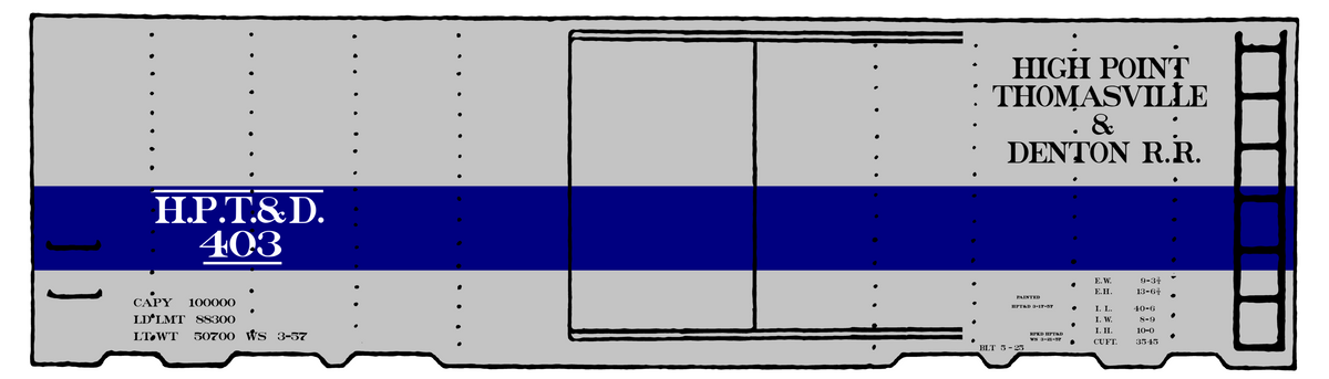 High Point, Thomasville and Denton 40 Ft Boxcar Black and Blue