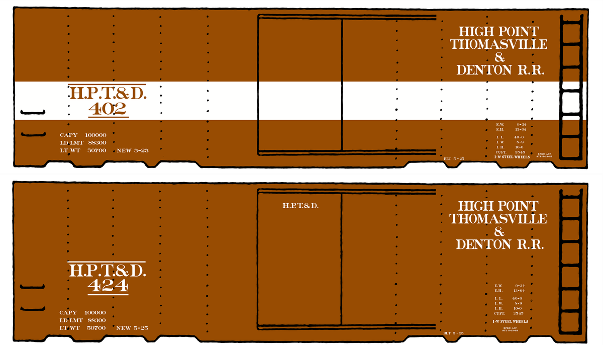 High Point, Thomasville and Denton 40 Ft Boxcar White