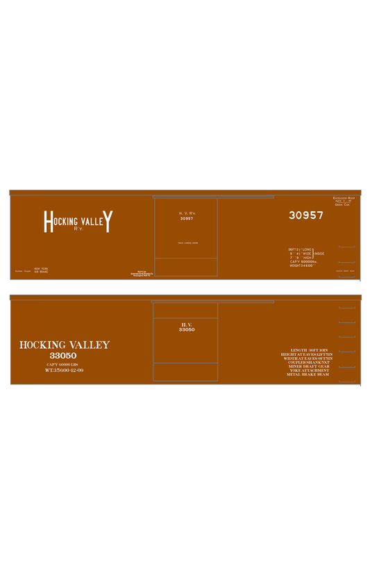 Hocking Valley 36 Ft Boxcar White