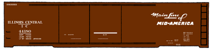 Illinois Central 50 Ft Auto Boxcar White Mainline Mid-America