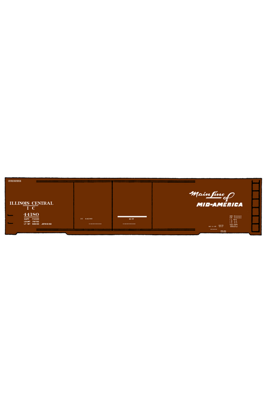 Illinois Central 50 Ft Auto Boxcar White Mainline Mid-America