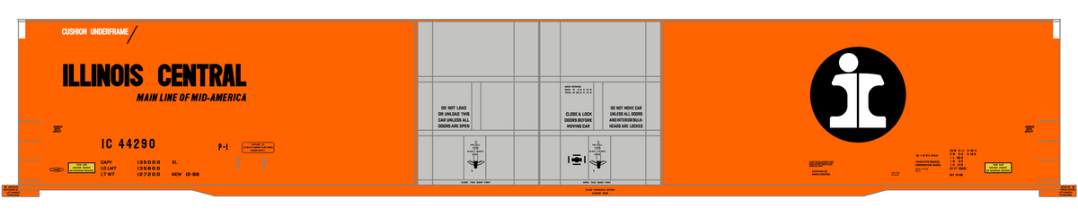 Illinois Central 86 Ft Auto Parts Boxcar Black
