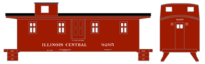 Illinois Central Caboose White Plain Roman - Decal