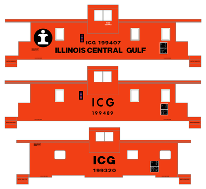 Illinois Central Gulf Caboose Black  - Decal