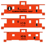 Illinois Central Gulf Caboose Black  - Decal