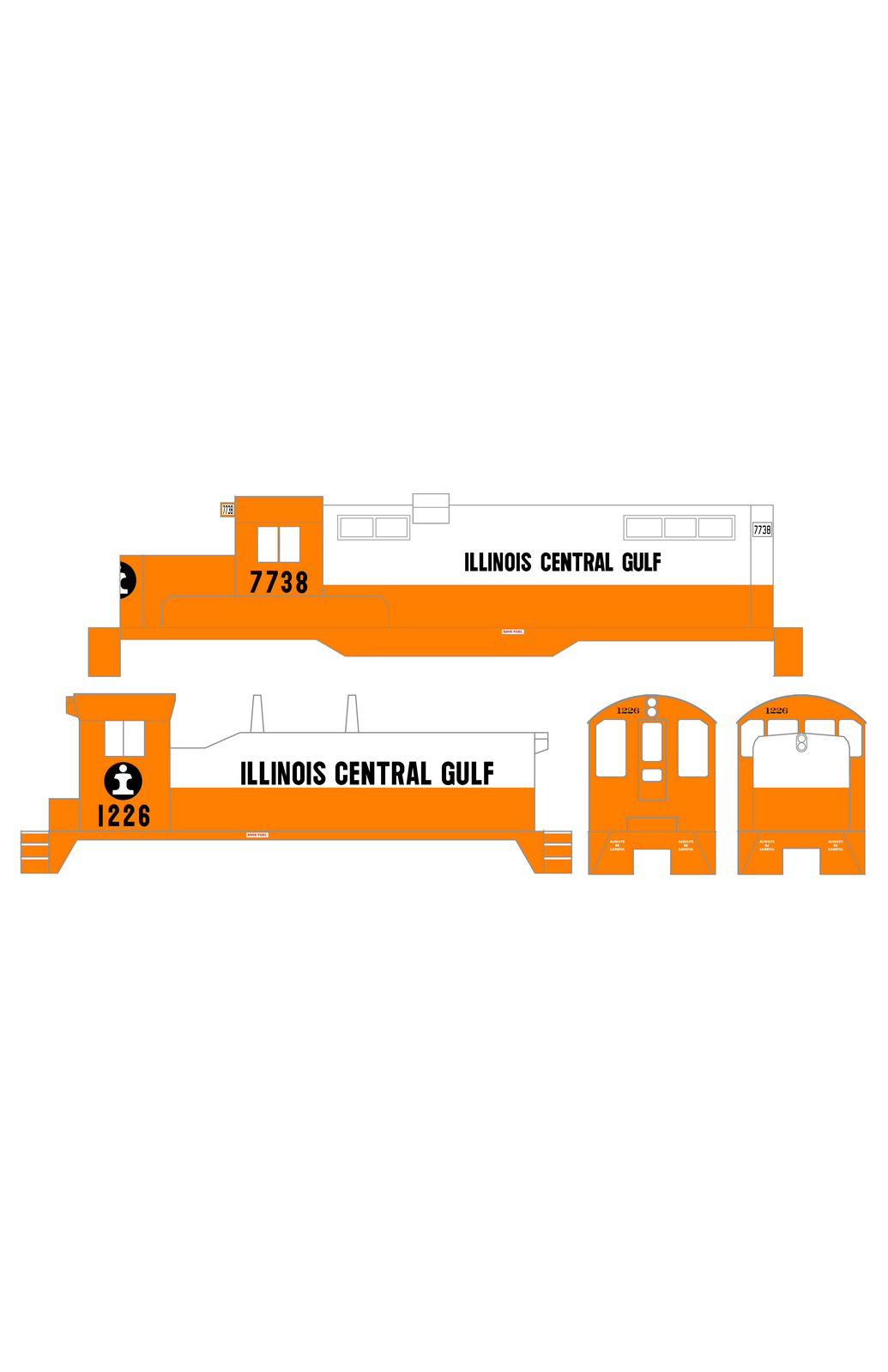 Illinois Central Gulf Diesel Locomotive Black