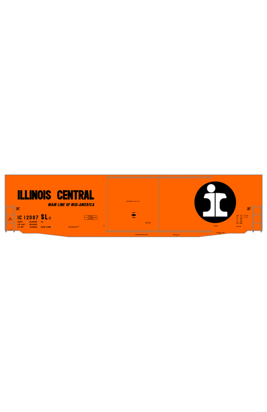 Illinois Central 50 Ft Boxcar Black Orange Car