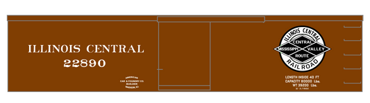 Illinois Central 40 Ft Wood Boxcar White