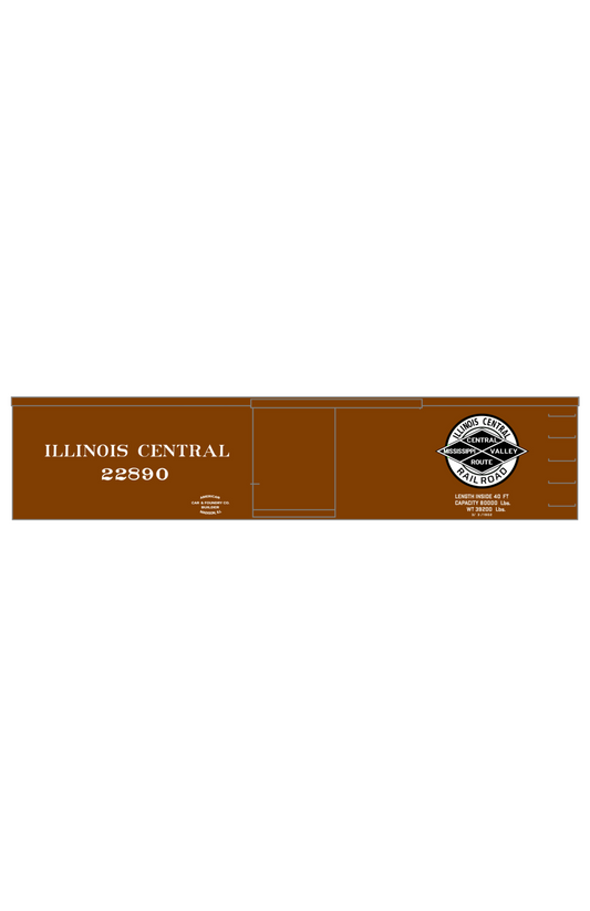 Illinois Central 40 Ft Wood Boxcar White
