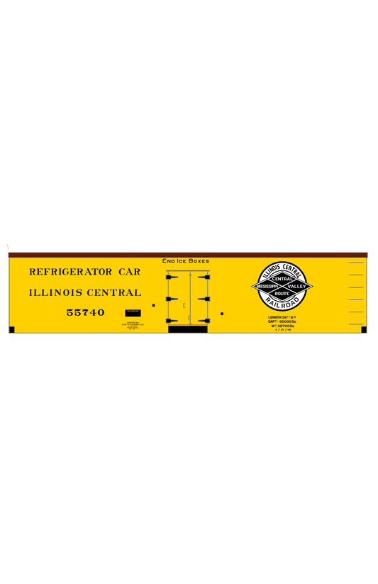 Illinois Central 38 Ft Wood Ice Reefer Black