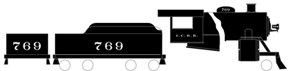 Illinois Central Steam Locomotive White