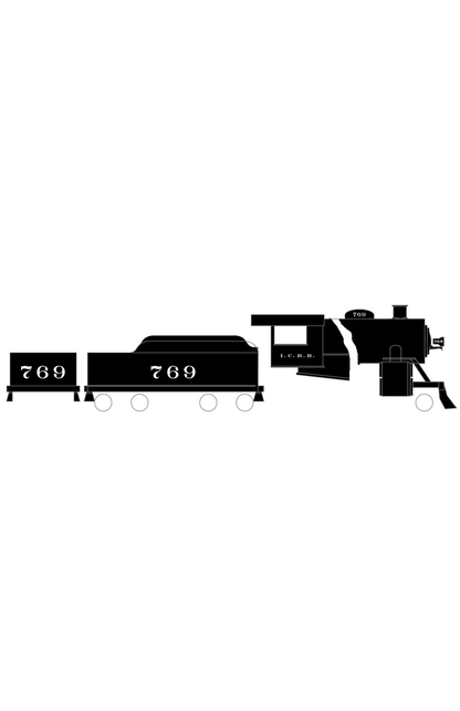 Illinois Central Steam Locomotive White