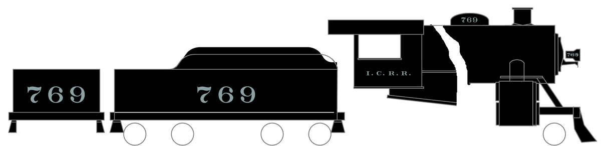 Illinois Central Steam Locomotive Metallic Silver
