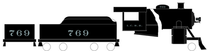 Illinois Central Steam Locomotive Metallic Silver