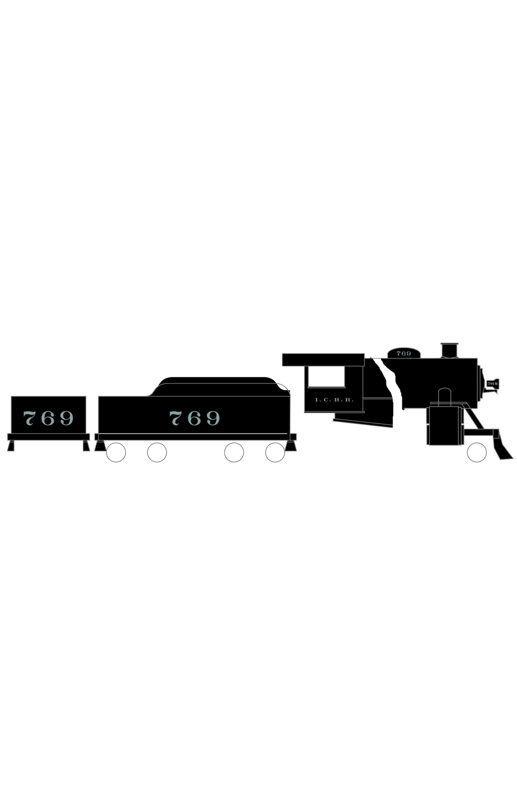 Illinois Central Steam Locomotive Metallic Silver