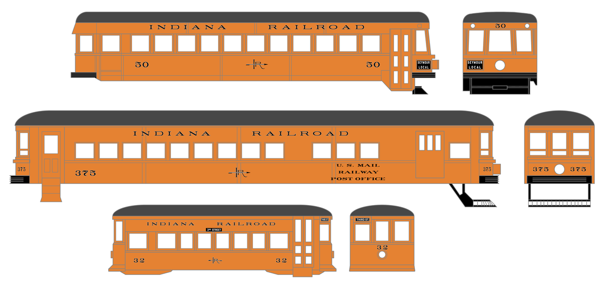 Indiana Railroad Interurban Trolley Car Black and Silver  - Decal