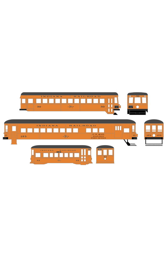 Indiana Railroad Interurban Trolley Car Black and Silver