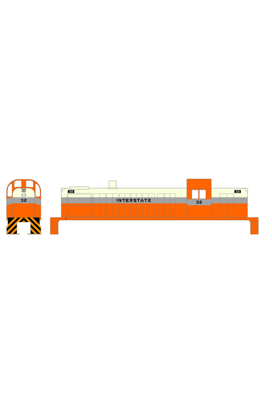 Interstate Railroad Diesel Locomotive Black and Gray