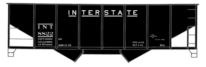 Interstate Railroad Ribbed Twin Hopper White