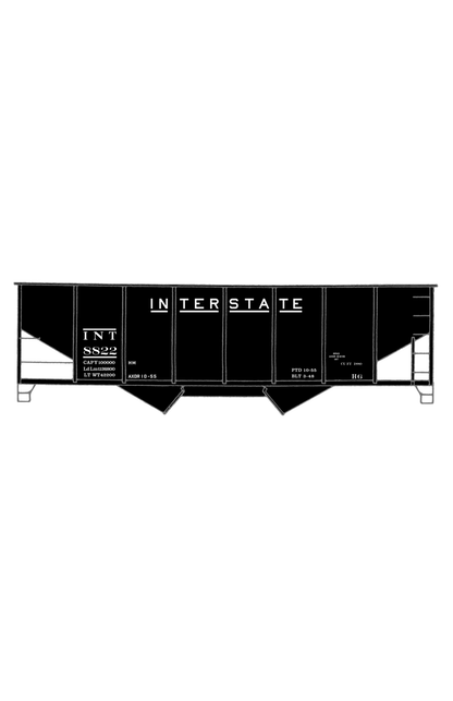 Interstate Railroad Ribbed Twin Hopper White