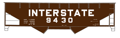 Interstate Railroad Offset Twin Hopper White