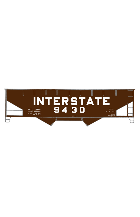 Interstate Railroad Offset Twin Hopper White