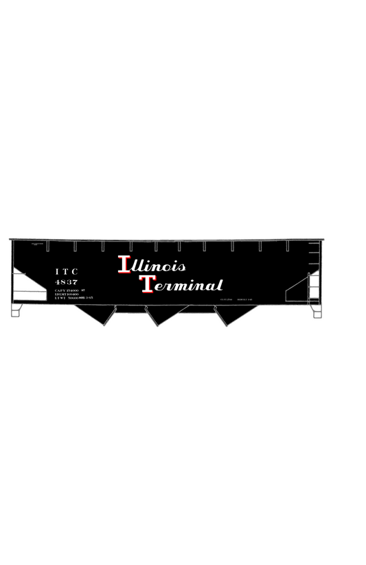 Illinois Terminal Offset Triple Hopper White and Red