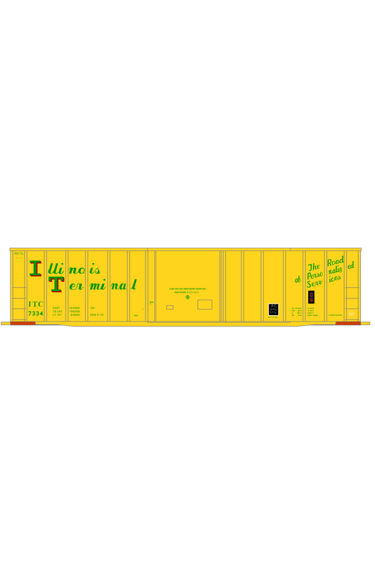 Illinois Terminal 50 Ft Ribbed Boxcar Red and Green