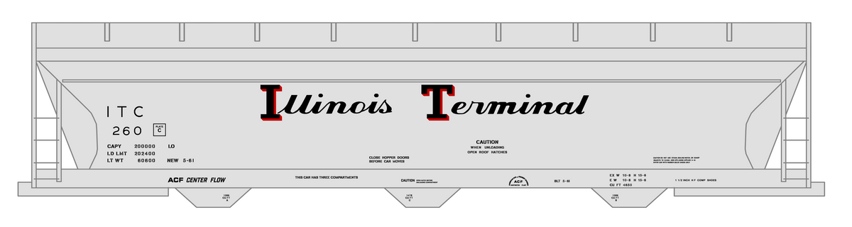Illinois Terminal ACF Covered Hopper Black