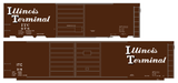 Illinois Terminal 40 and 50 Ft Boxcar White and Black