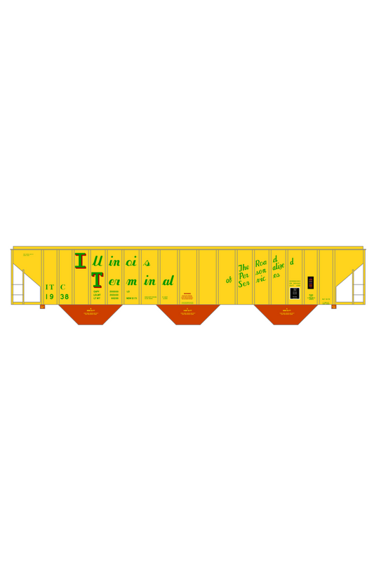 Illinois Terminal PS2-CD Covered Hopper Red and Green