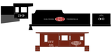 Illinois Terminal Steam Locomotive White and Red  - Decal