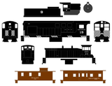 Indianapolis Union Railway Locomotives and Cabooses White  - Decal